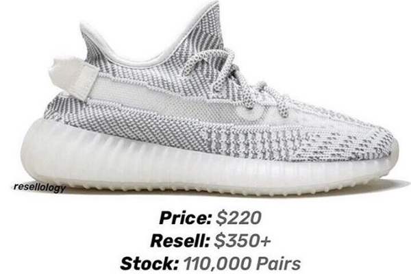 yeezy 350 static貨量 不太好搶